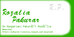 rozalia pakurar business card